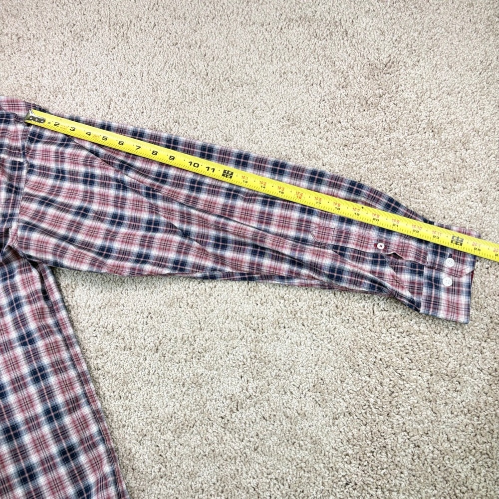 Cinch Button Down Shirt Mens M Western Plaid Cotton Red Blue Classic Fit - Picture 7 of 7